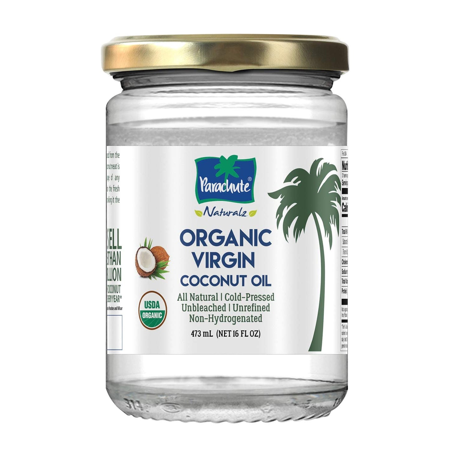 Parachute Naturalz Organic Virgin Coconut Oil: Cold Pressed & Unrefined