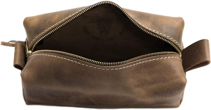 San Tan Genuine Full‑Grain Leather Toiletry Bag (X‑Large, Desert Sand) | TRUE Shift USA‑Made Dopp Kit