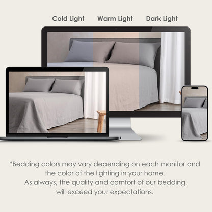 DAPU 100% Pure French Linen Sheets: Natural Normandy Flax Set