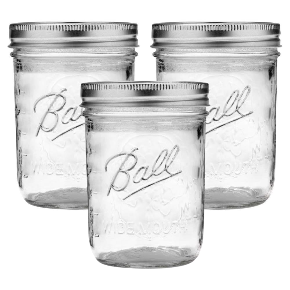 Ball Wide Mouth Pint 16-Ounce Glass Mason Jar with Lids (12-Count)
