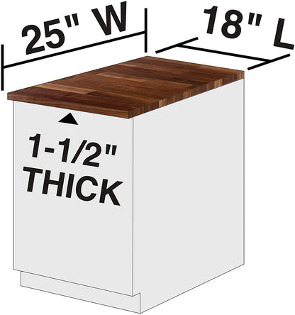 John Boos 18" x 25" Walnut Butcher Block: 1.5" Thick American Black Walnut.