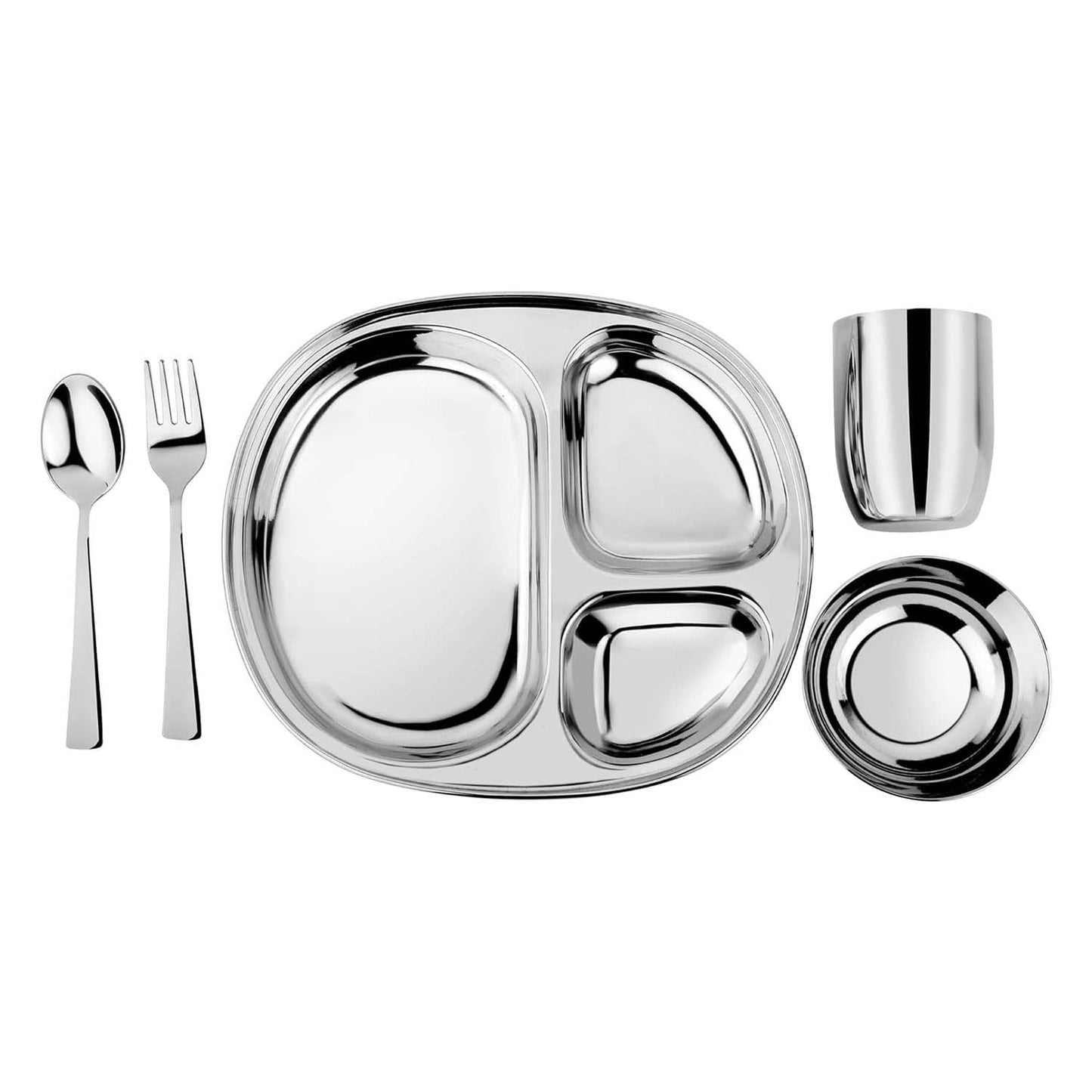 Ahimsa Balanced Bites Pediatrician-Designed Stainless Steel Divided Plate