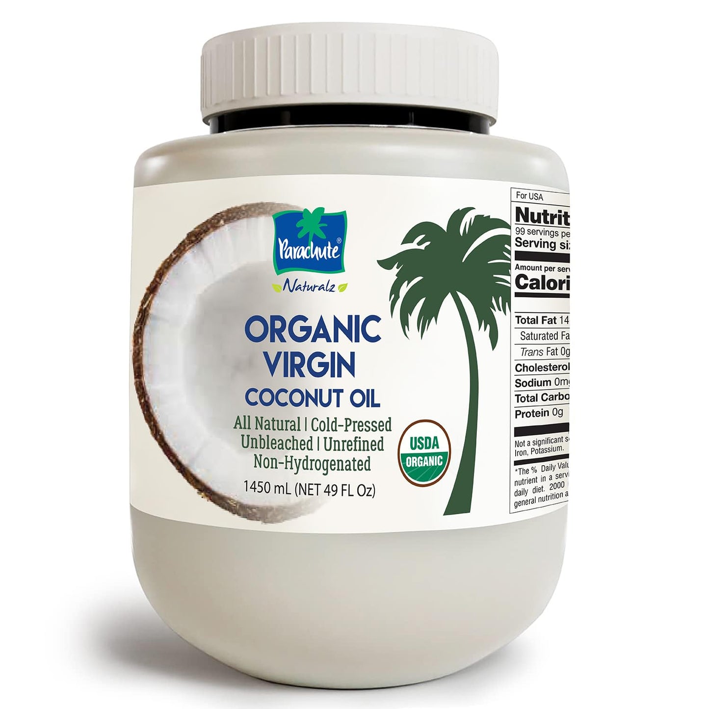 Parachute Naturalz Organic Virgin Coconut Oil: Cold Pressed & Unrefined