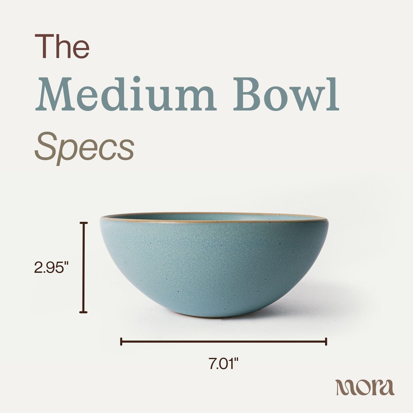 Mora Medium Ceramic Bowls, Set of 4 (28 oz, Oat)