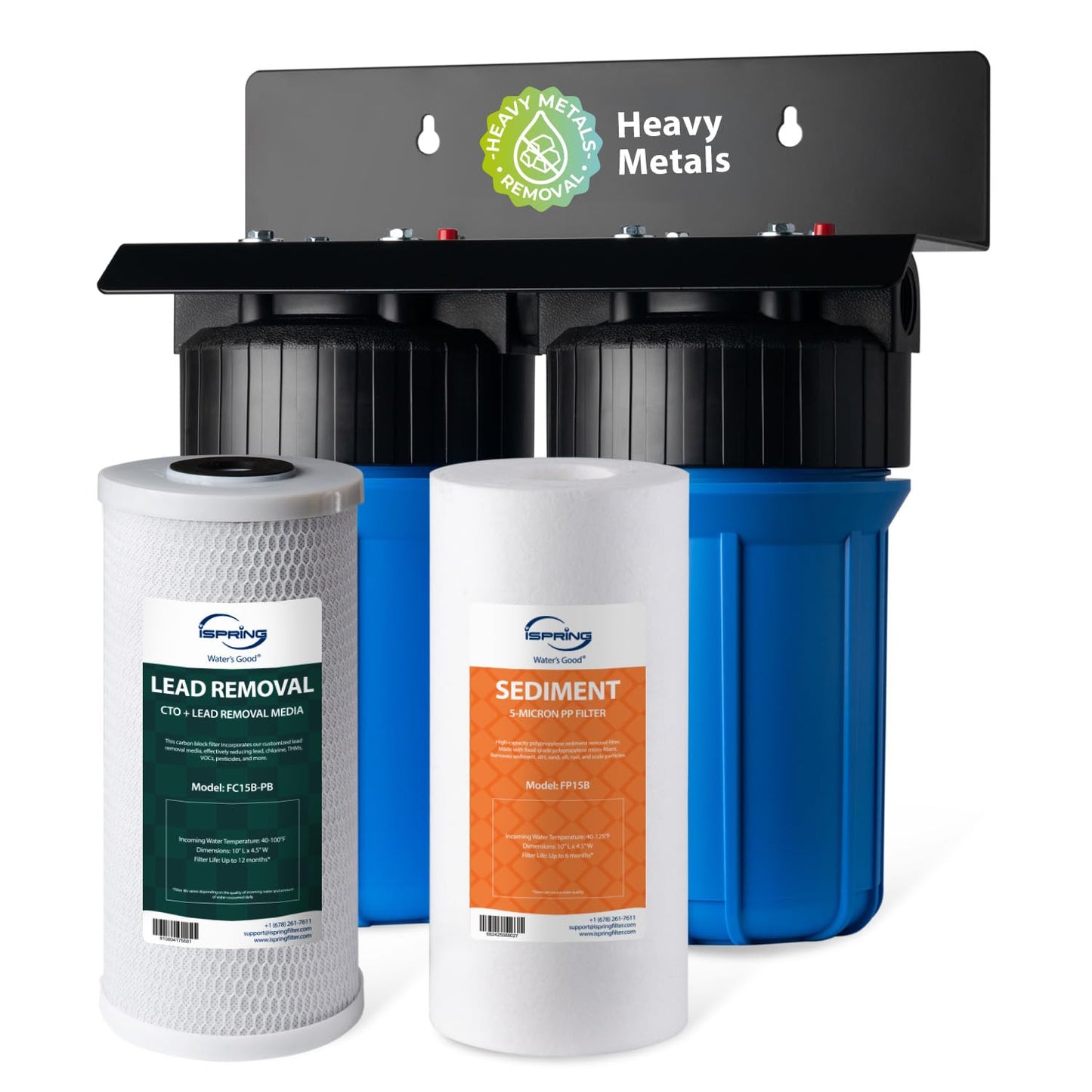 Compact Whole-House PFAS & Lead Water Filter, 2-Stage – iSpring WGB21B-PFKS