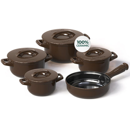 Ceraflame 100% Pure Ceramic Cookware: Thermal Shock Resistant & Toxin-Free, Oven, Microwave and Open-Flame Safe