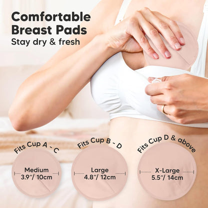 KeaBabies 14-Pack Organic Bamboo Washable Nursing Pads