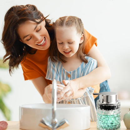 Malachi Diamond-Patterned Glass Foaming Soap Dispenser