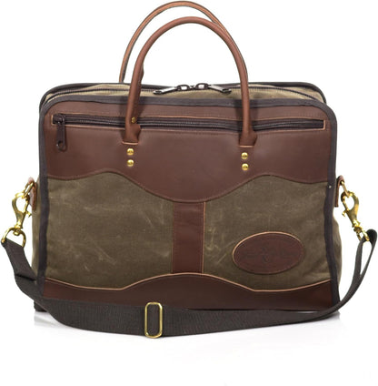 Frost River Single Briefcase: 18 oz Waxed Canvas & Solid Brass