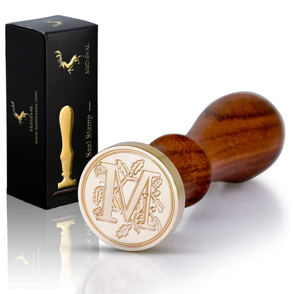 Traditional Wax Seal Stamp: Brass Head & Wooden Handle for Elegant, Zero-Waste Correspondence