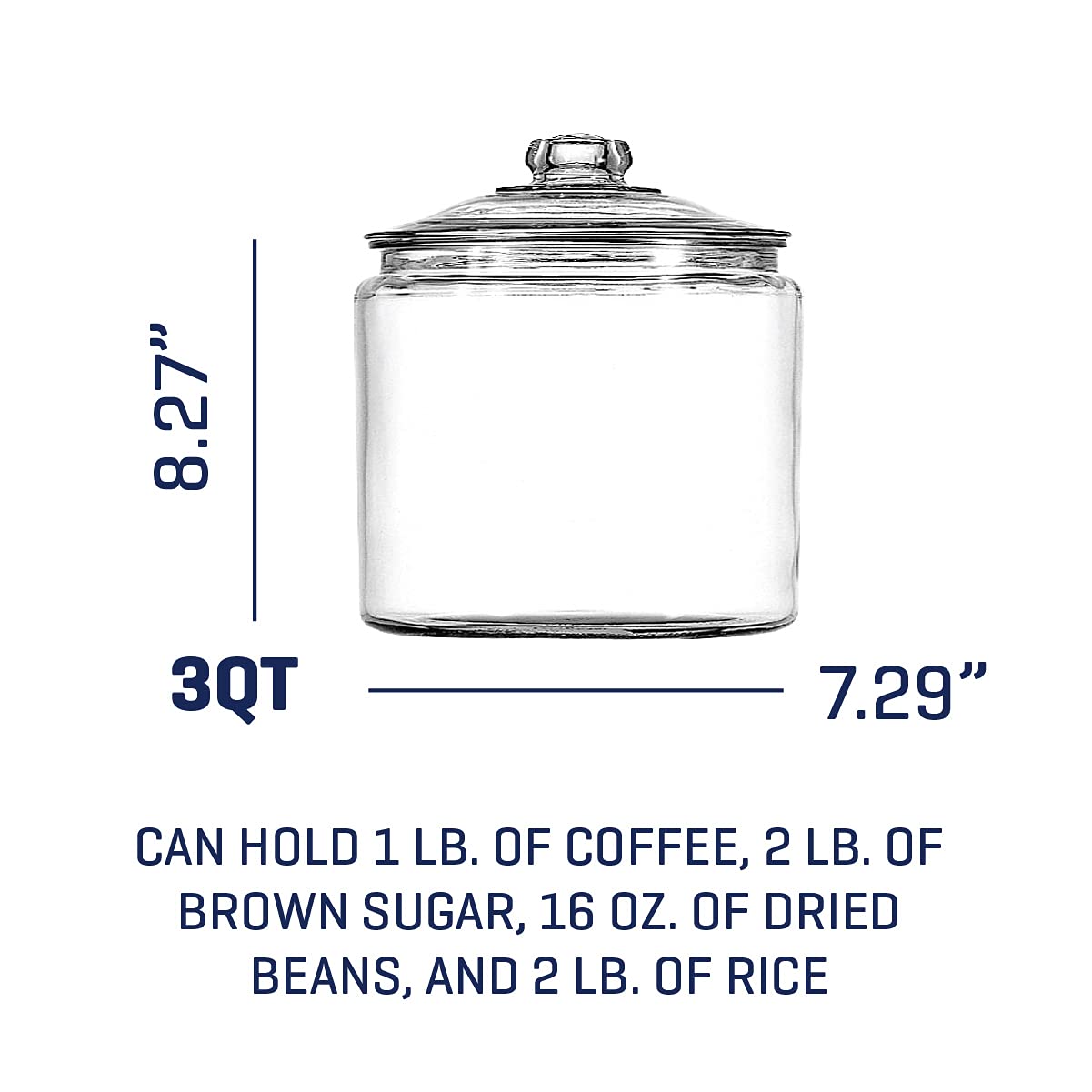 Anchor Hocking Heritage Hill 2-Gallon Glass Jar with Glass Lid