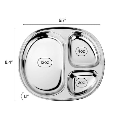 Ahimsa Balanced Bites Pediatrician-Designed Stainless Steel Divided Plate
