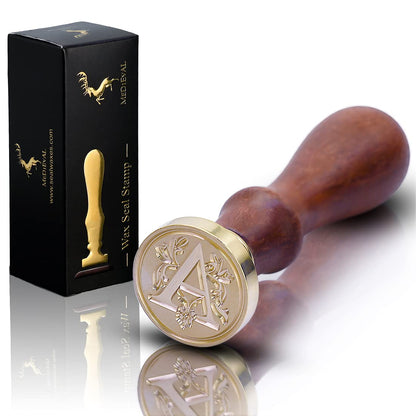 Traditional Wax Seal Stamp: Brass Head & Wooden Handle for Elegant, Zero-Waste Correspondence