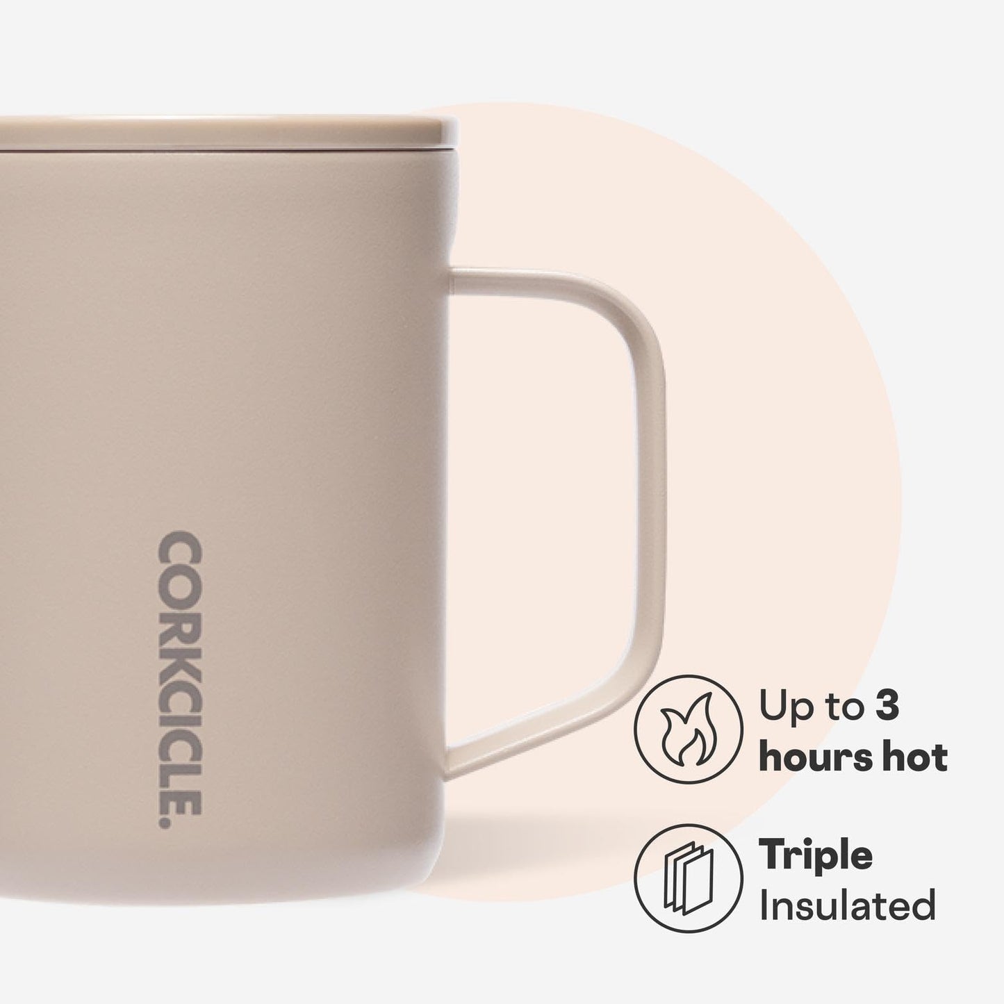 Corkcicle Classic 16 oz Triple-Insulated Stainless Steel Mug