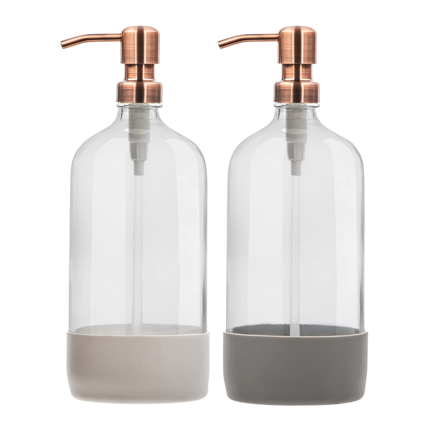 Kitchentoolz 32 oz Glass Pump Bottle with Stainless Steel Pump