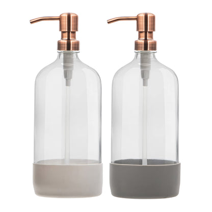 Kitchentoolz 32 oz Glass Pump Bottle with Stainless Steel Pump
