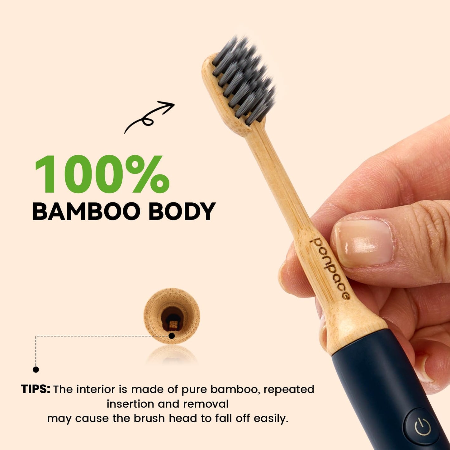 Non-Toxic Dental Care: 94% Plastic-Free Bamboo Sonicare Compatible Heads