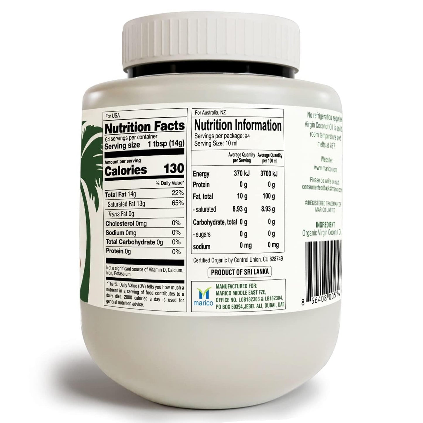 Parachute Naturalz Organic Virgin Coconut Oil: Cold Pressed & Unrefined