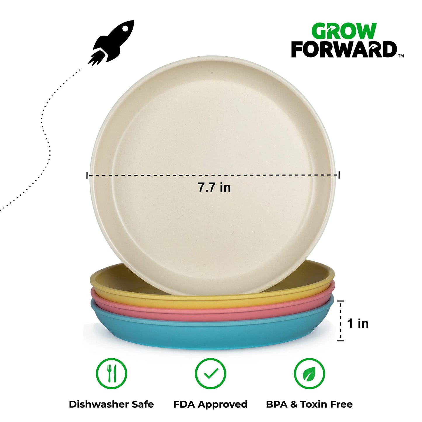 Grow Forward 8-Piece Sustainably Harvested Bamboo Kids Dinnerware Set