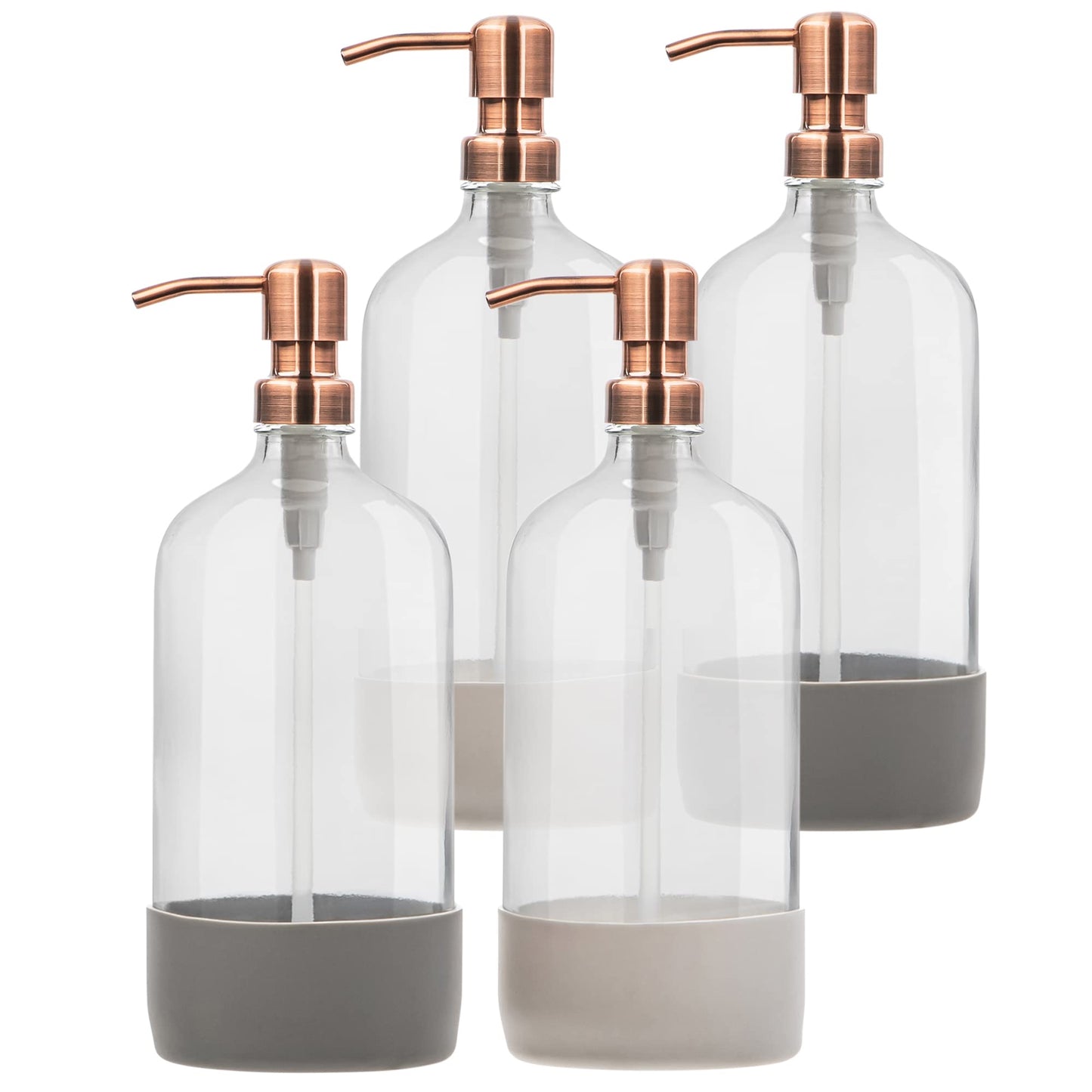 Kitchentoolz 32 oz Glass Pump Bottle with Stainless Steel Pump