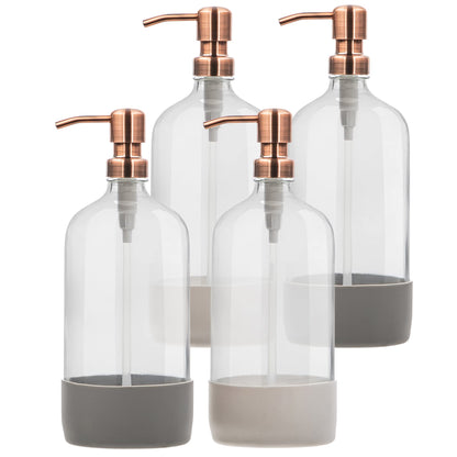 Kitchentoolz 32 oz Glass Pump Bottle with Stainless Steel Pump