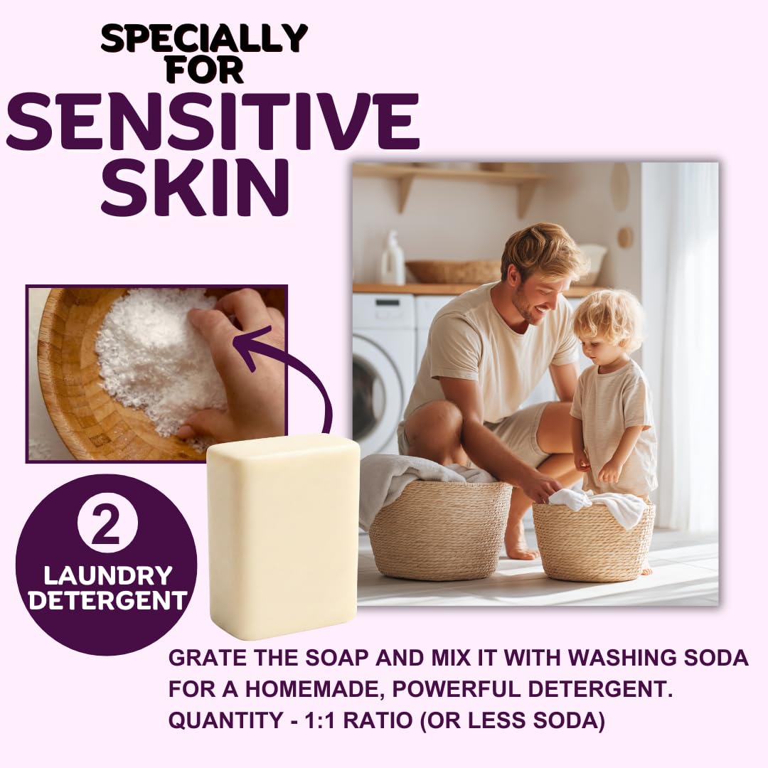 Hypoallergenic Green Tea & Coconut Plant-Based Laundry Soap Bar