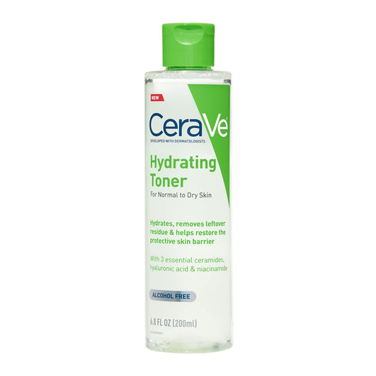 CeraVe Hydrating Toner bottle on a white background