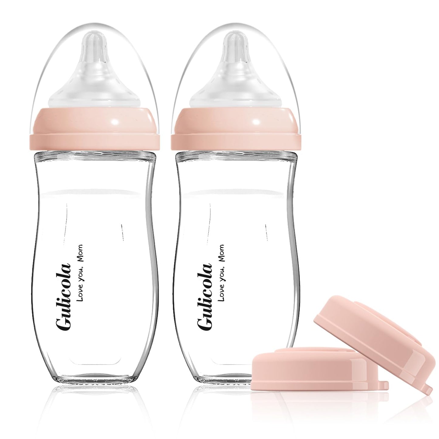 Gulicola 5 oz Natural Borosilicate Glass Baby Bottles (2-Pack)
