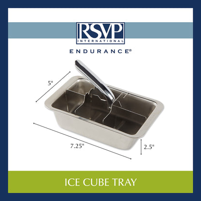 RSVP International Endurance Ice Cube Tray – Vintage-Inspired Stainless Steel, Plastic-Free
