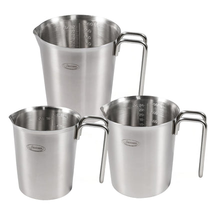 Newness Stainless Steel Measuring Cup with Triple Measurement Scales