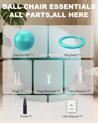 Trideer Yoga Ball Chair: Hypo-Allergenic Stability System