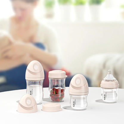 Gulicola 5 oz Natural Borosilicate Glass Baby Bottles (2-Pack)