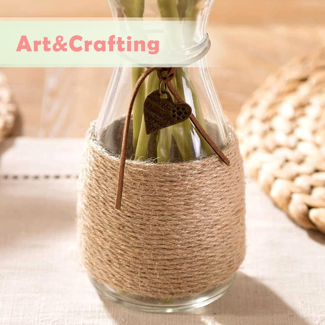 100% Natural Jute Twine: 1100 Feet of Biodegradable Cord for Zero-Waste Crafting and Gardening