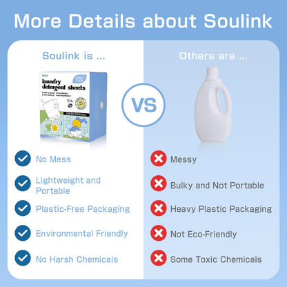 Soulink Laundry Sheets: Plant-Based Unscented 240 Loads