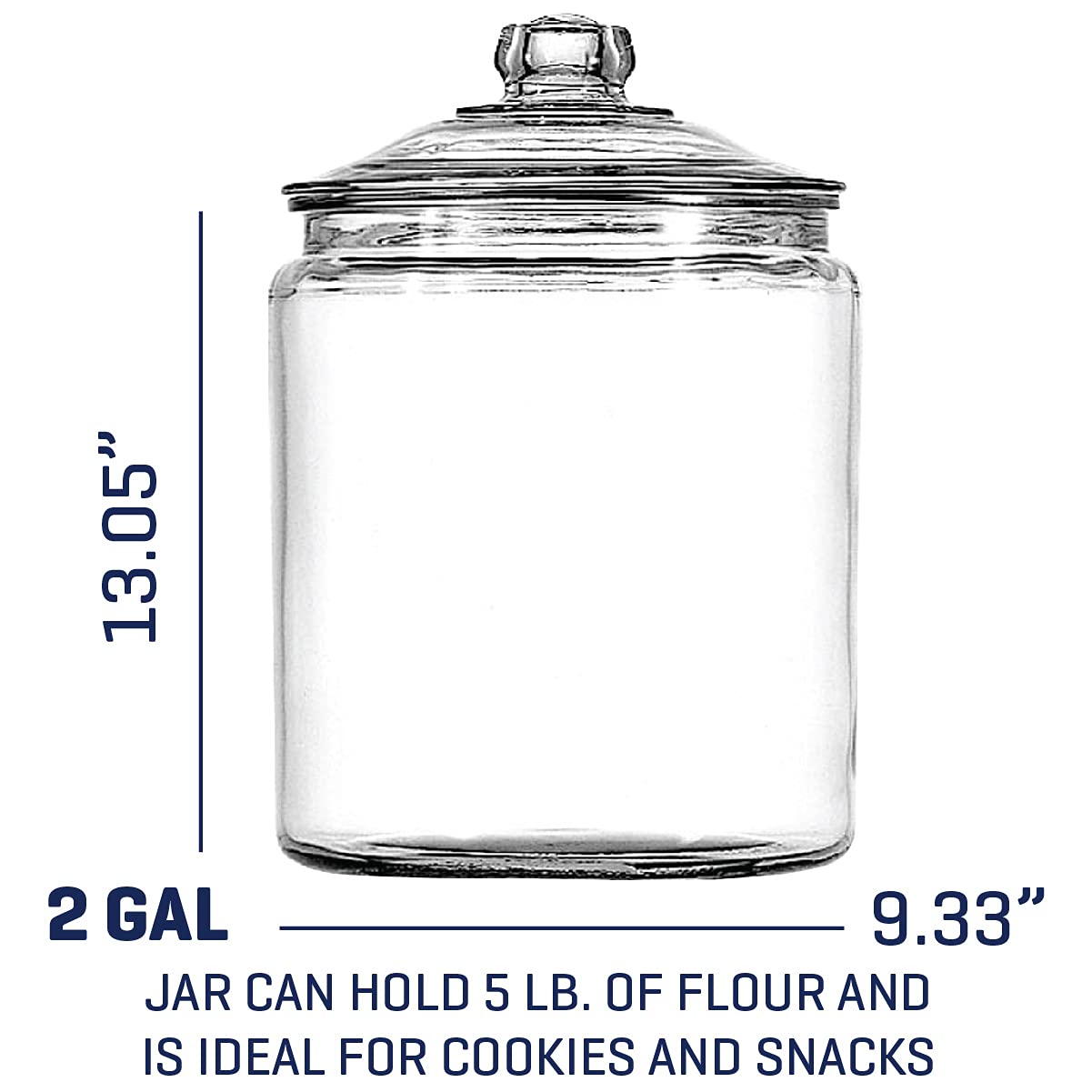 Anchor Hocking Heritage Hill 2-Gallon Glass Jar with Glass Lid