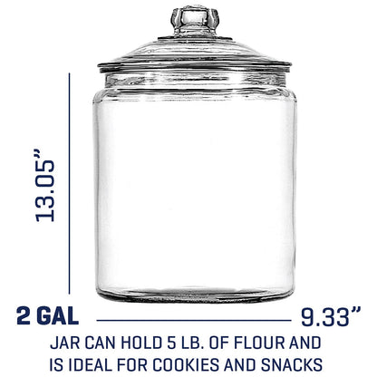 Anchor Hocking Heritage Hill 2-Gallon Glass Jar with Glass Lid