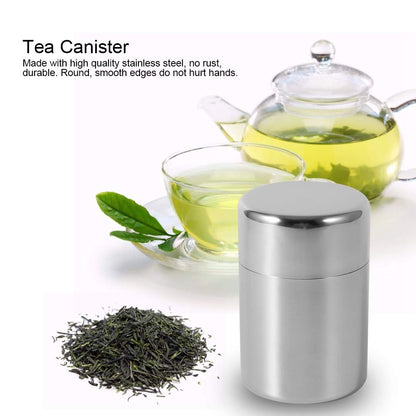 AUNMAS Tea Tin Canister: Stainless Steel Double-Lid Storage