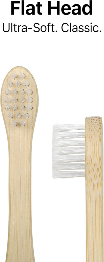Ultra-Soft Bamboo Baby Toothbrushes, Plant-Based Bristles, Vegan – Sea Turtle (10-Pack)