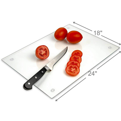 Tempered Glass Cutting Board: Large 12” x 16” Shatter-Resistant Surface.