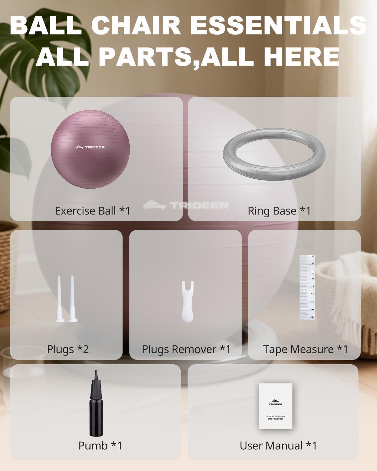 Trideer Yoga Ball Chair: Hypo-Allergenic Stability System