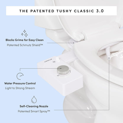 TUSHY 3.0 Spa Bidet Attachment: Cool to Warm Water Cleaning