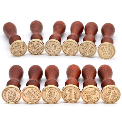 Traditional Wax Seal Stamp: Brass Head & Wooden Handle for Elegant, Zero-Waste Correspondence