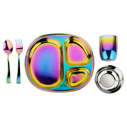 Ahimsa Balanced Bites Pediatrician-Designed Stainless Steel Divided Plate
