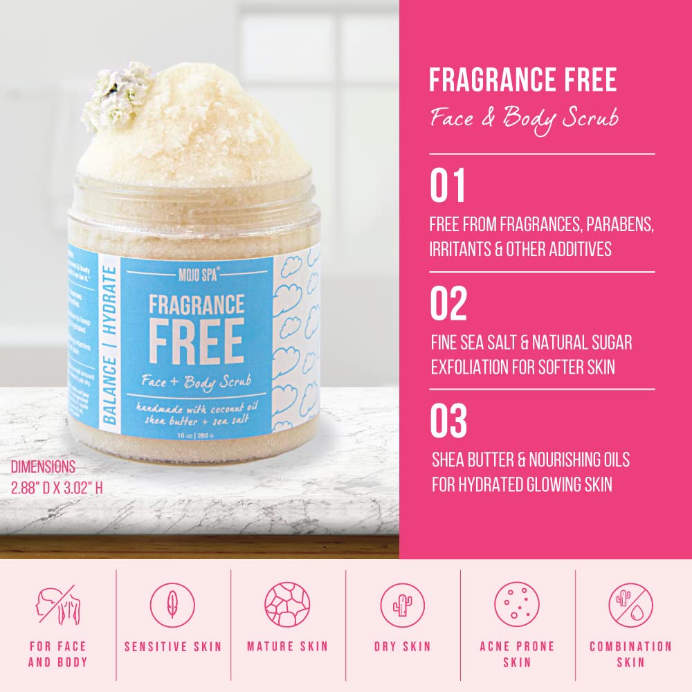 Fragrance-Free Sugar & Salt Face and Body Scrub – Mojo Spa
