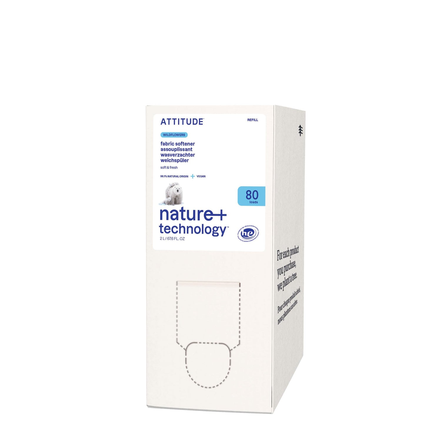 ATTITUDE Liquid Fabric Softener: Plant-Based, Vegan & Unscented