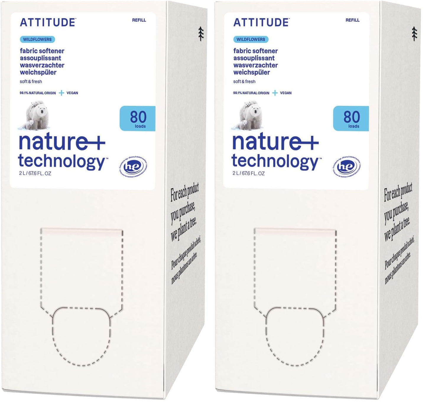 ATTITUDE Liquid Fabric Softener: Plant-Based, Vegan & Unscented