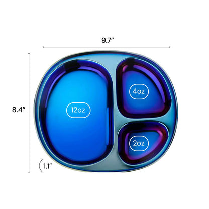 Ahimsa Balanced Bites Pediatrician-Designed Stainless Steel Divided Plate