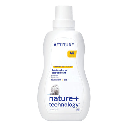 ATTITUDE Liquid Fabric Softener: Plant-Based, Vegan & Unscented