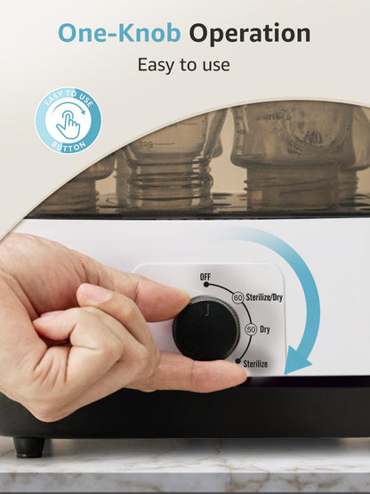 Grownsy 4-in-1 Bottle Sterilizer: Large 8-Bottle Steam Sanitizer