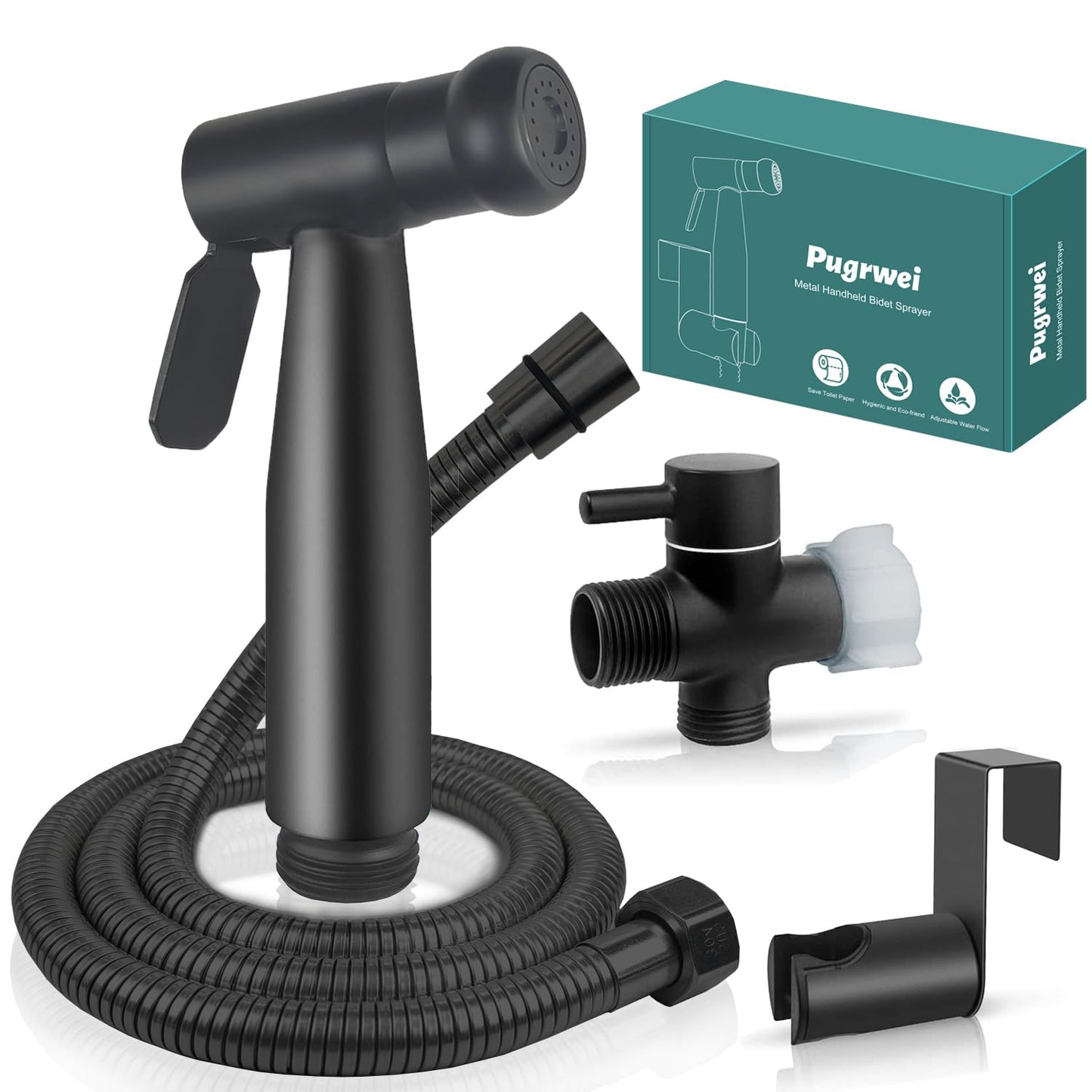 Pugrwei 304 Stainless Steel Handheld Cloth Diaper & Bidet Sprayer Set
